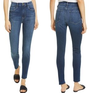 Frame Denim Ali High Rise Skinny Raw Edge Jean Super Stretch Lakewood 30
